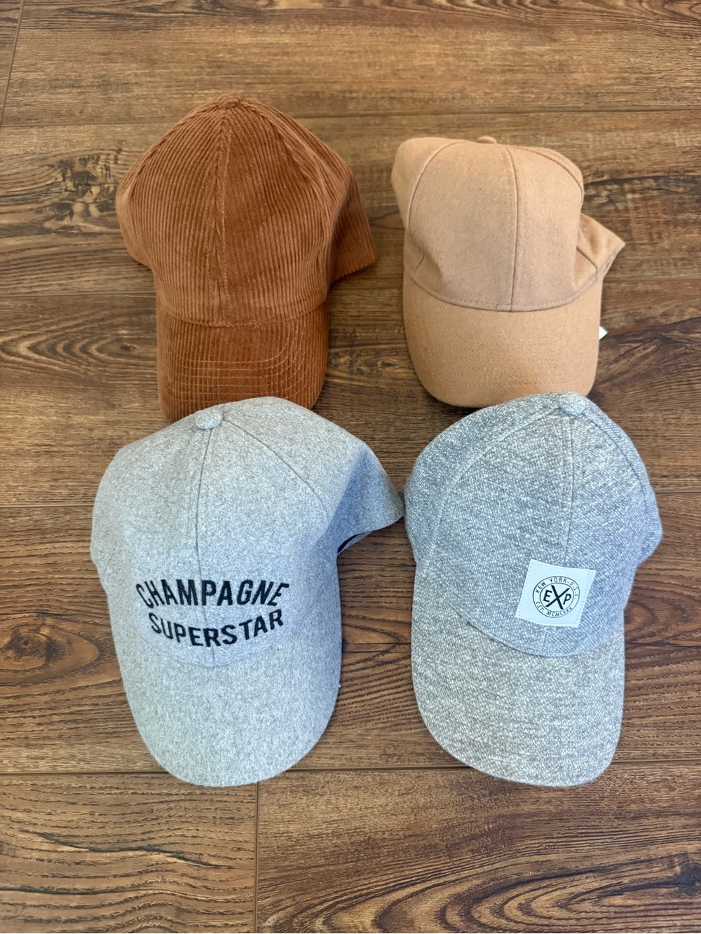Express Mixed Neutral Baseball Caps - Gray, Tan, Brown